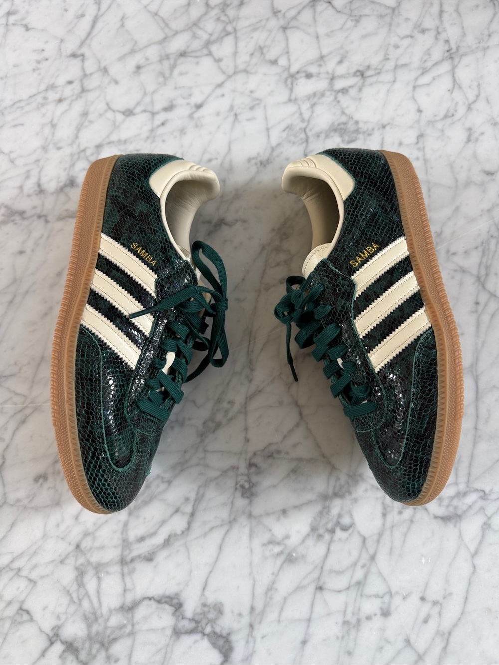 ADIDAS SAMBA OG Green Snakeskin Women’s Sz 10 NWOT